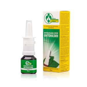 ФІТОНАЗІН
Склад:  екстракт цикламена європейського, екстракт прополісу, екстракт евкаліпту, екстракт шавлії, ефірне масло ялини, мирта, м'яти, сосни, чайного дерева, альфа-токоферолу ацетат, оливкова олія, натуральна гідрогенізована олія.
Натуральний рослинний продукт для профілактики та комплексного лікування гострих та хронічних захворювань носоглотки інфекційного, бактеріального походження. Унікальна дія комплексу фітоекстрактів, ефірних олій забезпечує протизапальний ефект, зменшує набряк слизової оболонки, полегшує дихання. Переважно масляна основа спрею має обволікаючу дію на слизову оболонку носоглотки, що сприяє відновленню та регенерації слизової оболонки.

Показання:

Для лікування гострих та хронічних синуситів, гайморитів, фронтитів, алергічного риніту, риносинуситів.
Оптимізує перебіг післяопераційного періоду у хворих, оперованих з приводу хронічного синуситу.
Покращує психоемоційний стан, сприяє зменшенню головного болю.